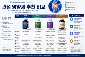 관절 영양제 추천 기준과 비교 방법, 성분별 특징 총정리 8 관절영양제추천비교