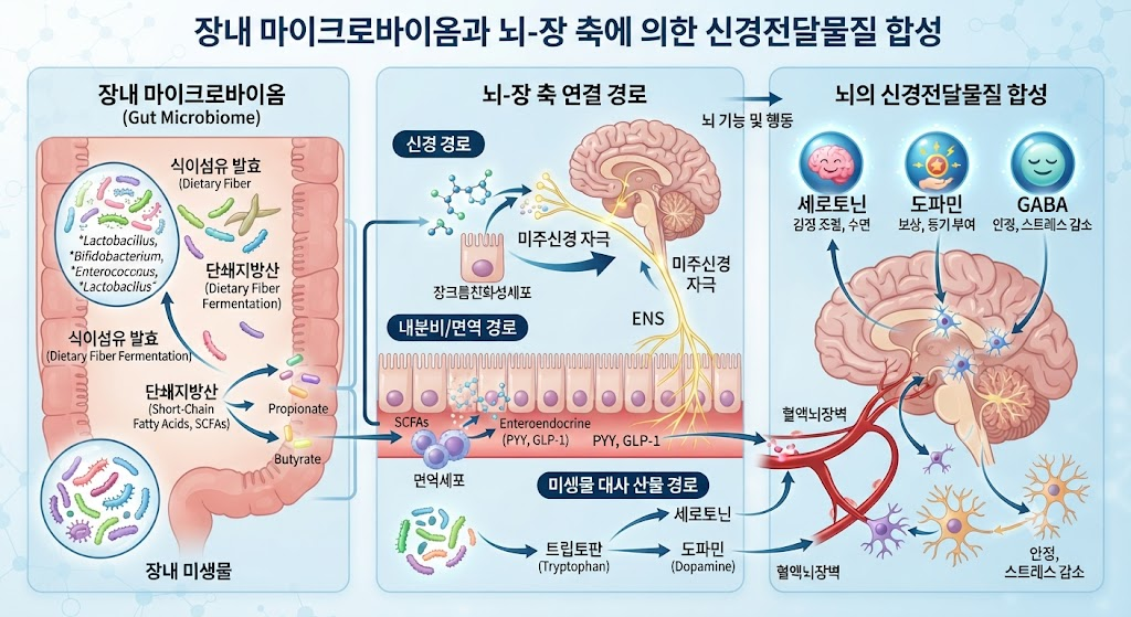 장내 마이크로바이옴과 뇌-장 축(Gut-Brain Axis)에 의한 신경전달물질 합성 1 image 33