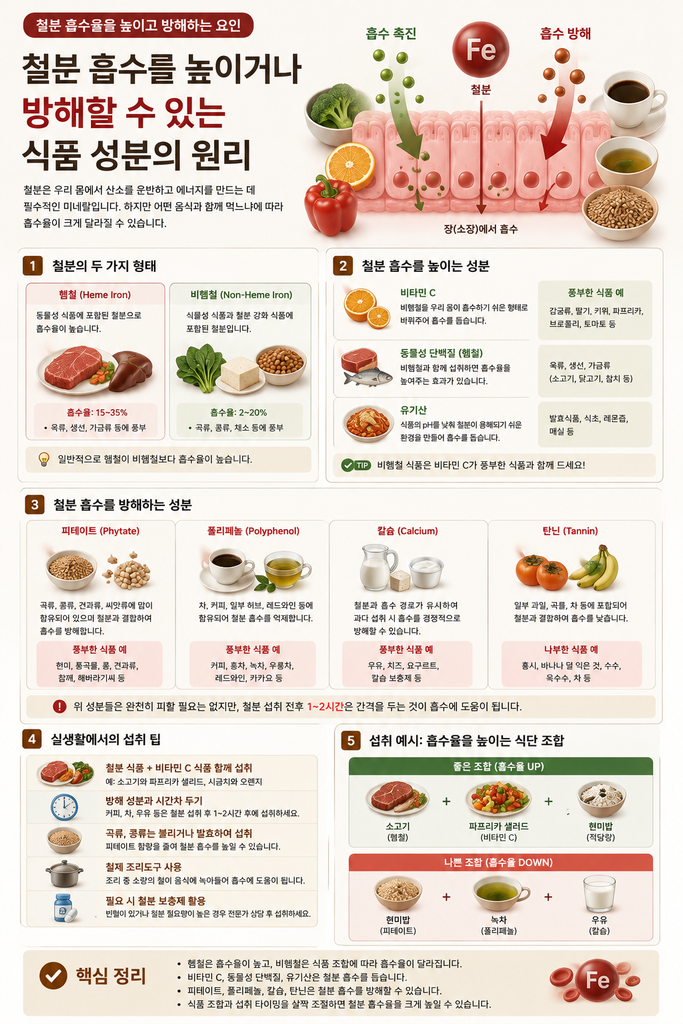 철분 흡수를 높이거나 방해할 수 있는 식품 성분의 원리 1 image 41