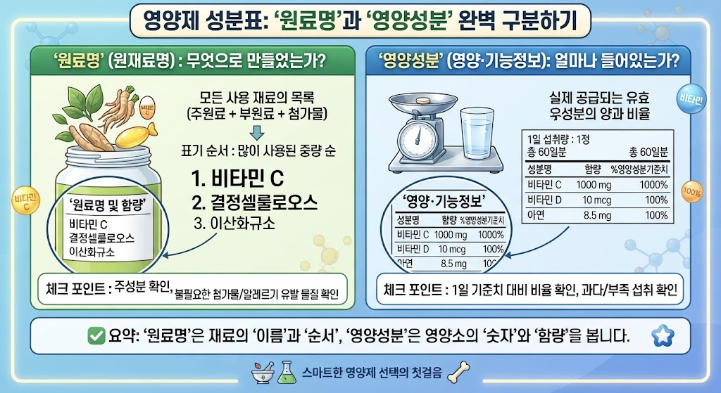 영양제 성분표에서 '원료명'과 '영양성분'을 구분하는 방법 1 image 51