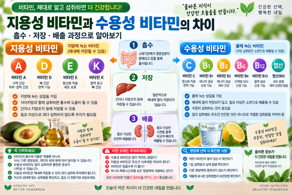 지용성 비타민과 수용성 비타민 차이는? 흡수·저장·배출 과정 알아보기 1 image 38