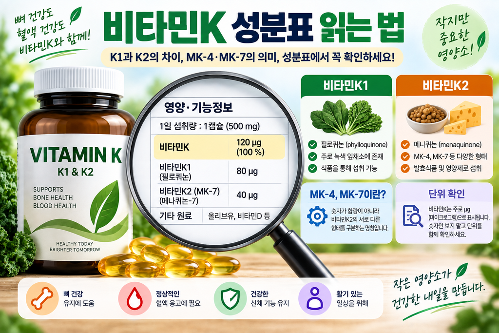 비타민K1·K2 차이는? 비타민K 종류와 영양제 성분표 읽는 법 1 image 50