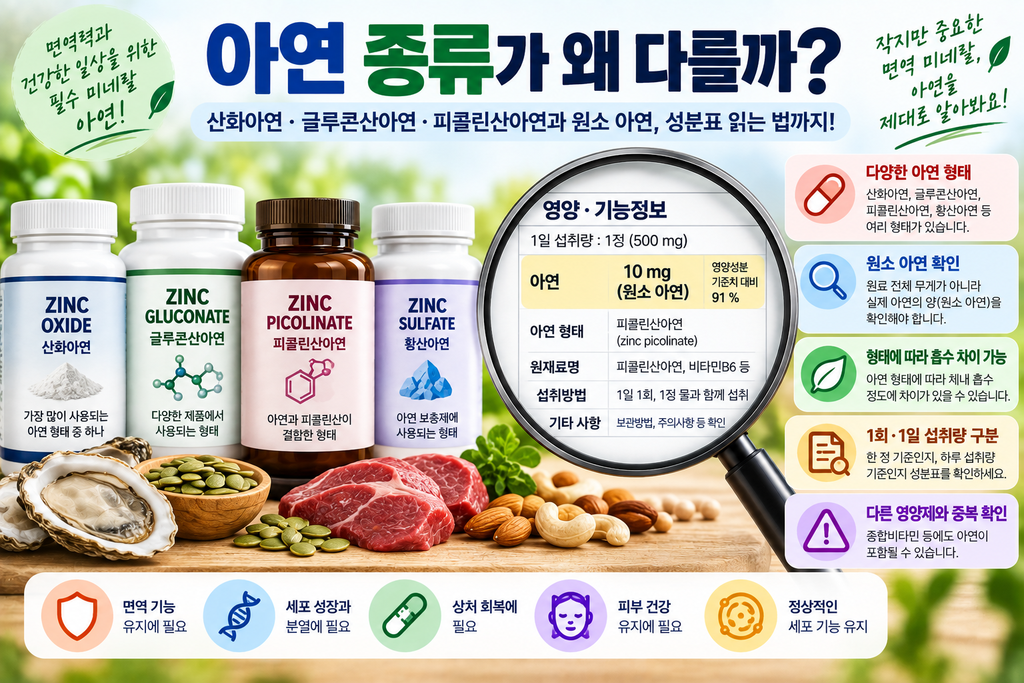 아연 종류가 왜 다를까? 산화아연·글루콘산아연·피콜린산아연과 원소 아연 읽는 법 1 image 54